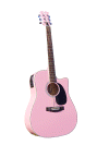 vm-20ce acoustic electric guitar hot pink